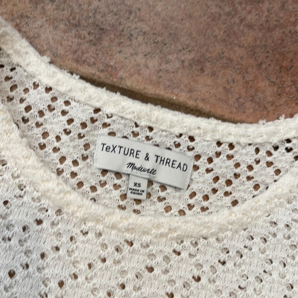 Texture & Thread Eyelet Flutter-Sleeve Top - Picture 4 of 6